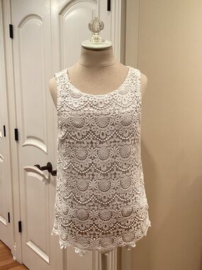 Lilly Pulitzer for Target White Crochet Lace Tank